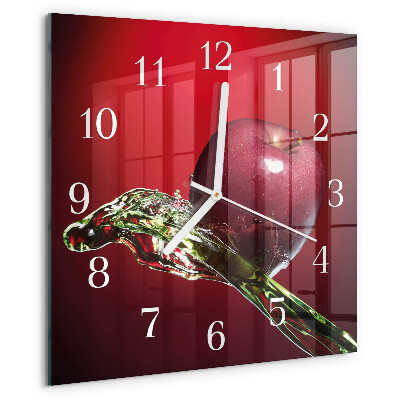 Wanduhr quadratisch Apfel
