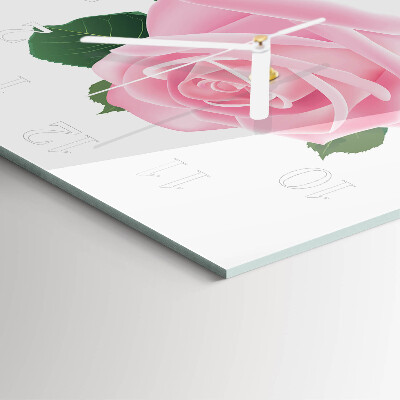 Wanduhr quadratisch Rose