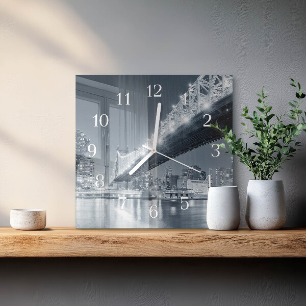 Wanduhr quadratisch Brücke