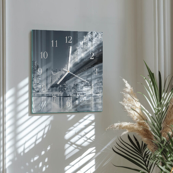 Wanduhr quadratisch Brücke