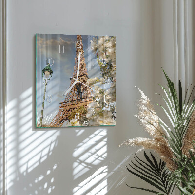 Wanduhr quadratisch Eiffelturm Paris