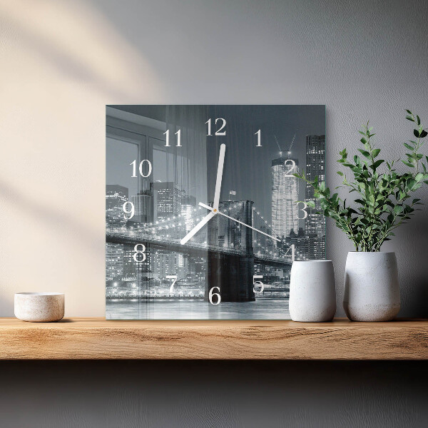 Wanduhr quadratisch Horizontale Brücke