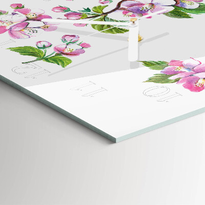 Wanduhr quadratisch Blumen
