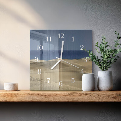 Wanduhr quadratisch Meeresdünen