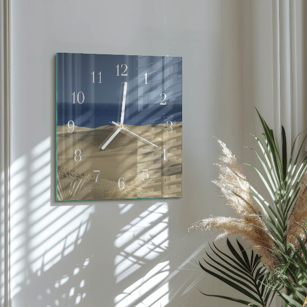 Wanduhr quadratisch Meeresdünen