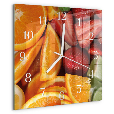 Wanduhr quadratisch Obst