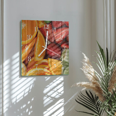 Wanduhr quadratisch Obst