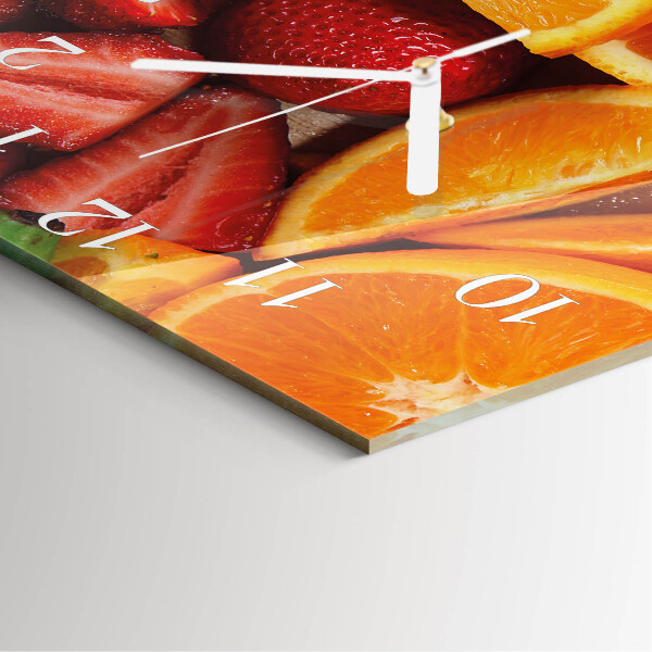 Wanduhr quadratisch Obst