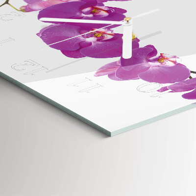 Wanduhr quadratisch Orchidee
