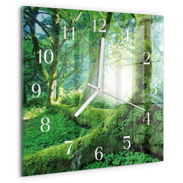 Wanduhr quadratisch Waldmoos