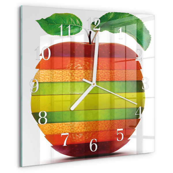 Wanduhr quadratisch Apfel