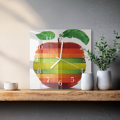 Wanduhr quadratisch Apfel