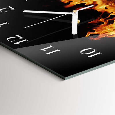 Wanduhr quadratisch Feuer