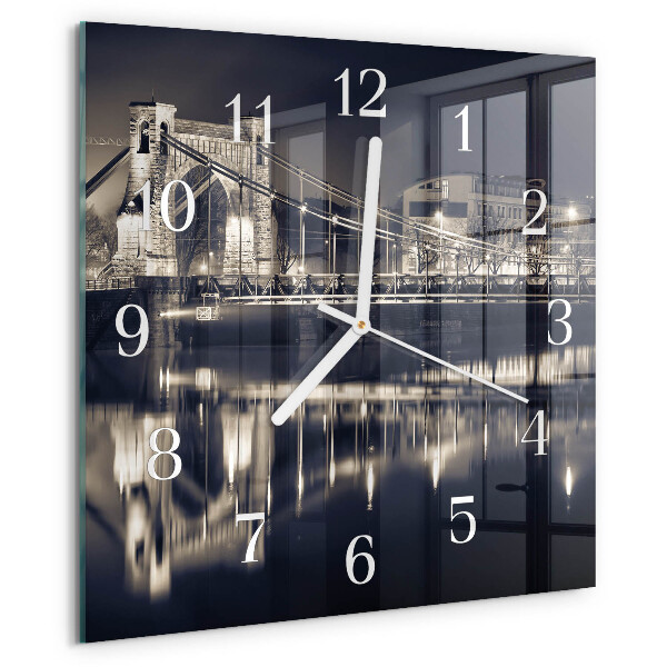 Wanduhr quadratisch Brücke