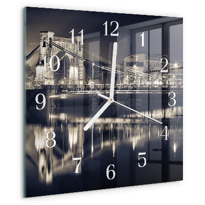Wanduhr quadratisch Brücke