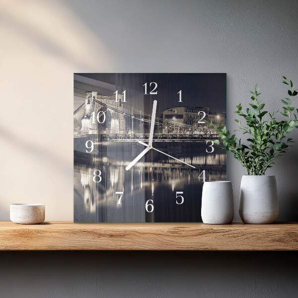 Wanduhr quadratisch Brücke