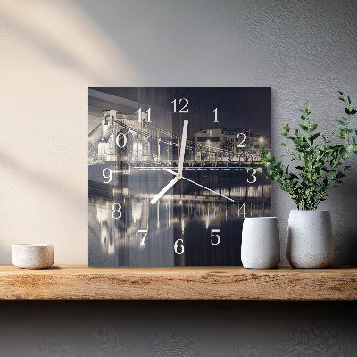 Wanduhr quadratisch Brücke