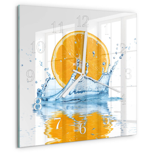 Wanduhr quadratisch Orangenwasser