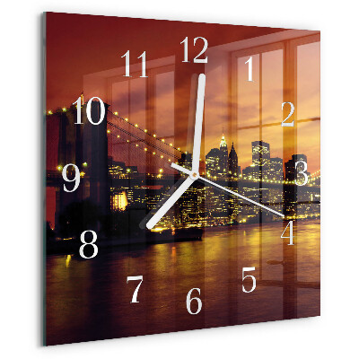 Wanduhr quadratisch Horizontale Brücke