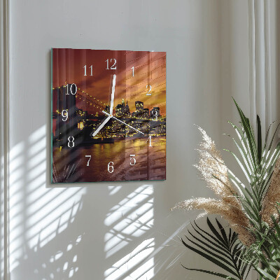 Wanduhr quadratisch Horizontale Brücke