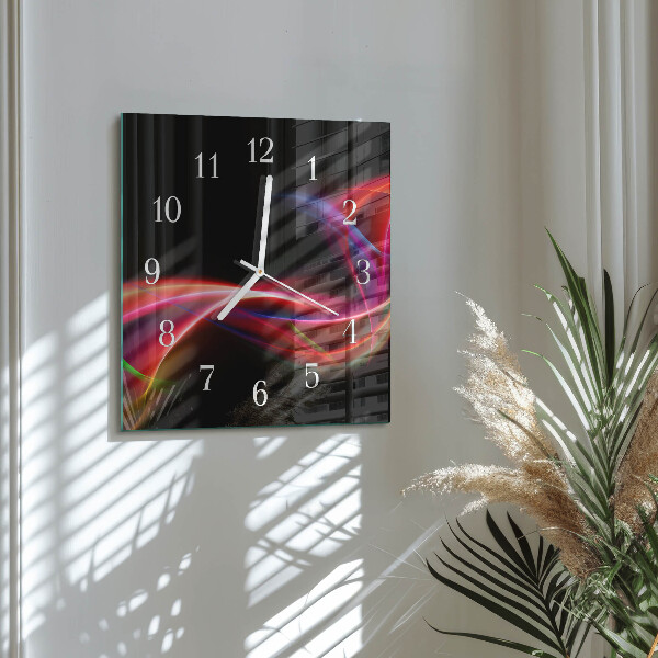 Wanduhr quadratisch Abstrakte Linien
