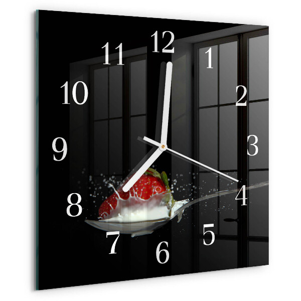 Wanduhr quadratisch Erdbeere