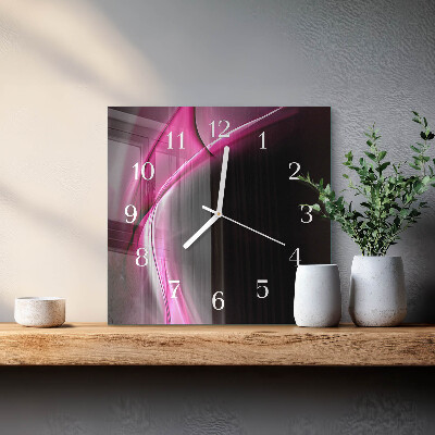 Wanduhr quadratisch Abstrakte Linien
