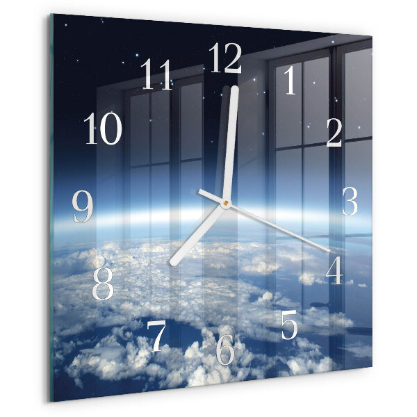 Wanduhr quadratisch Das Universum der Erde