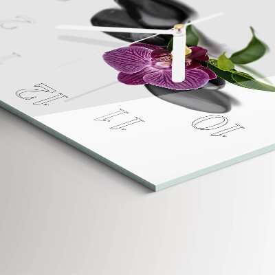 Wanduhr quadratisch Orchidee