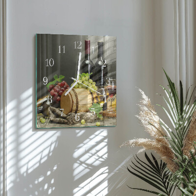 Wanduhr quadratisch Trauben für Wein