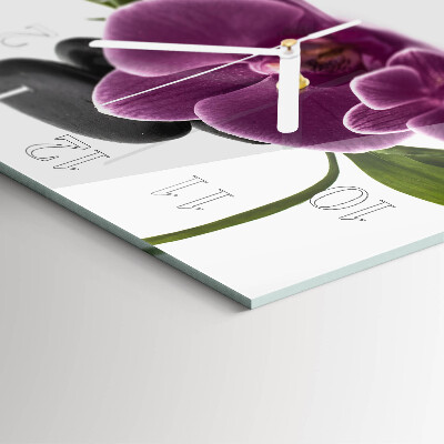 Wanduhr quadratisch Orchidee