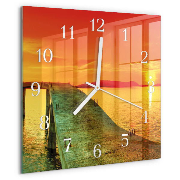Wanduhr quadratisch Brücke