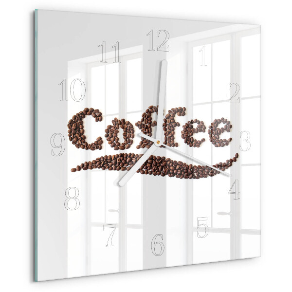 Wanduhr quadratisch Kaffee 
