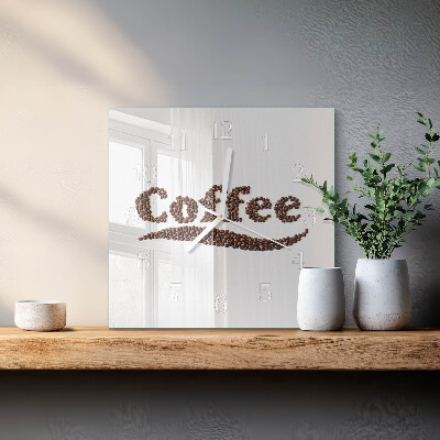 Wanduhr quadratisch Kaffee 