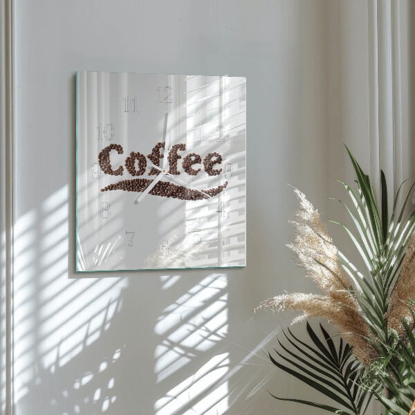 Wanduhr quadratisch Kaffee 