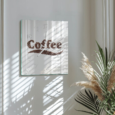 Wanduhr quadratisch Kaffee 