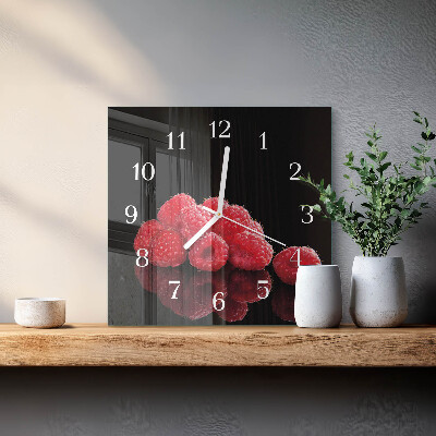 Wanduhr quadratisch Himbeeren