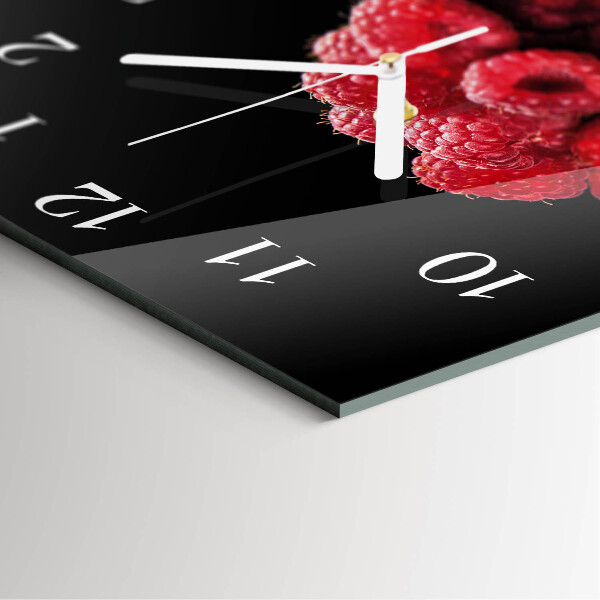 Wanduhr quadratisch Himbeeren