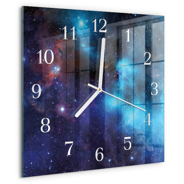 Wanduhr quadratisch Sternenhimmel