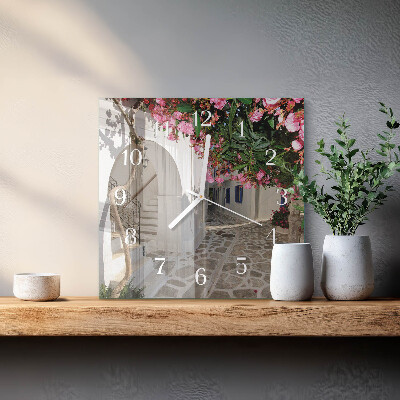 Wanduhr quadratisch Blumenallee