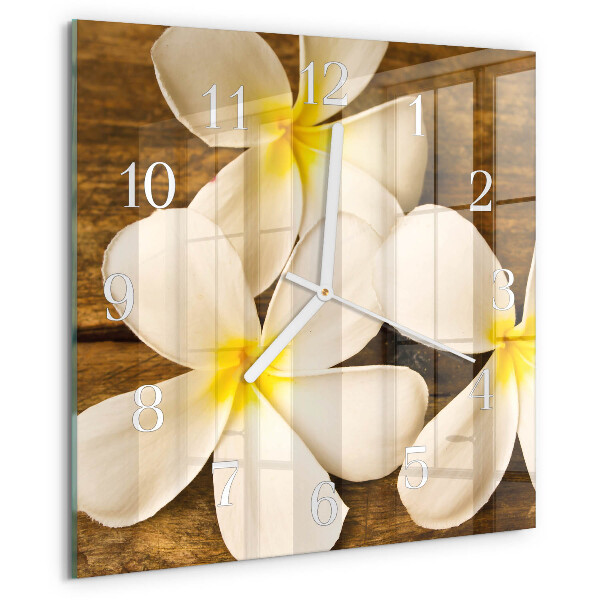 Wanduhr quadratisch Blumen