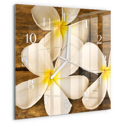 Wanduhr quadratisch Blumen