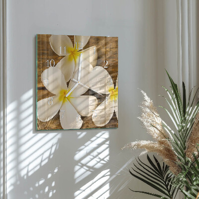 Wanduhr quadratisch Blumen