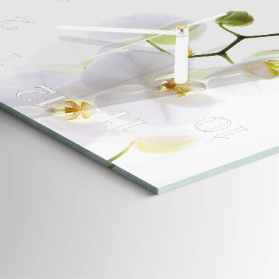 Wanduhr quadratisch Orchidee
