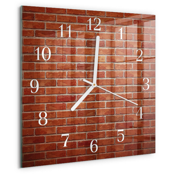 Wanduhr quadratisch Ziegelmauer