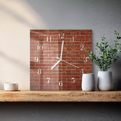 Wanduhr quadratisch Ziegelmauer