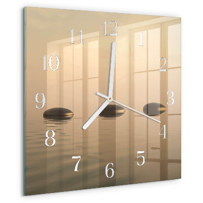 Wanduhr quadratisch Steine ​​Wasser