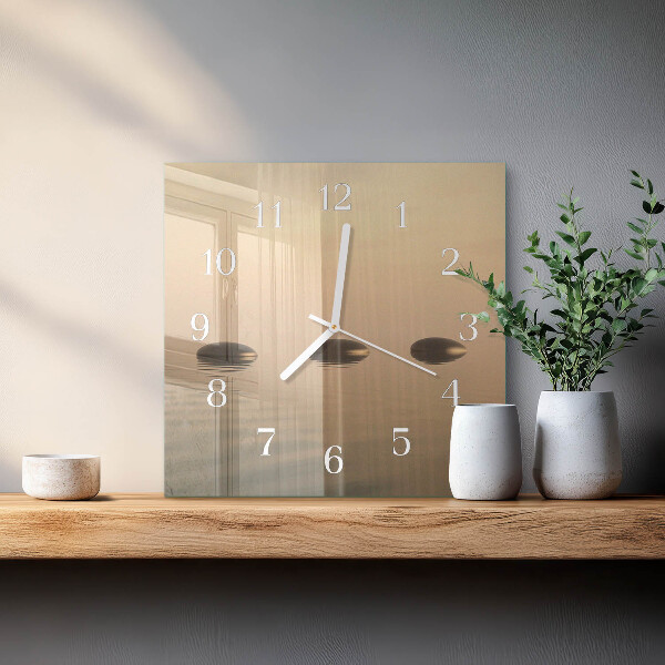 Wanduhr quadratisch Steine ​​Wasser