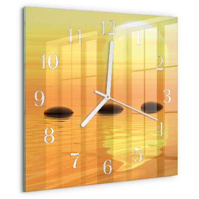 Wanduhr quadratisch Wasser Sonne