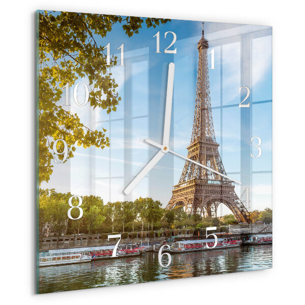 Wanduhr quadratisch Eiffelturm Paris